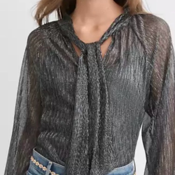 LOFT Tops - LOFT Shimmering Black Blouse